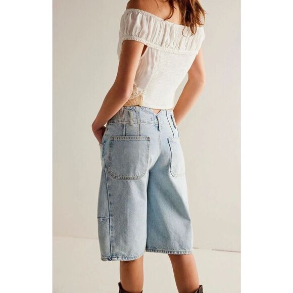 Free People We The Free Extreme Measures Barrel Short Break The Rules Jean 28 - Picture 4 of 7